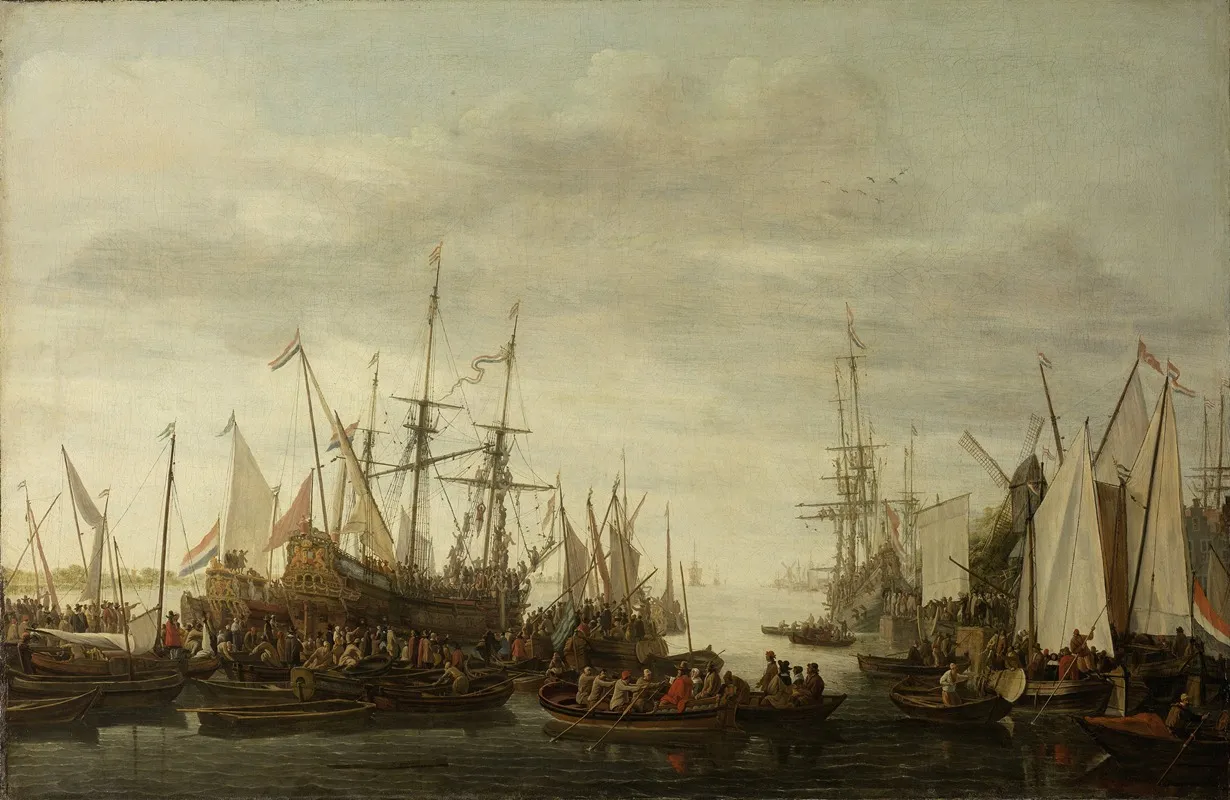 A Keelhauling According To The Non Attested Tradition Of The Ships Doctor Of Admiral Jan Van Nes by Lieve Pietersz. Verschuier - Canvas Print
