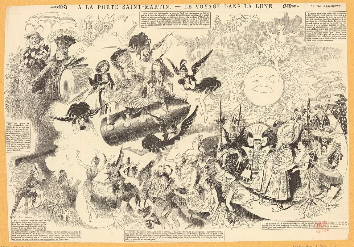 A La Porte Saint Martin Le Voyage Dans La Lune by Sahib (Louis Ernest Lesage) - Canvas Print