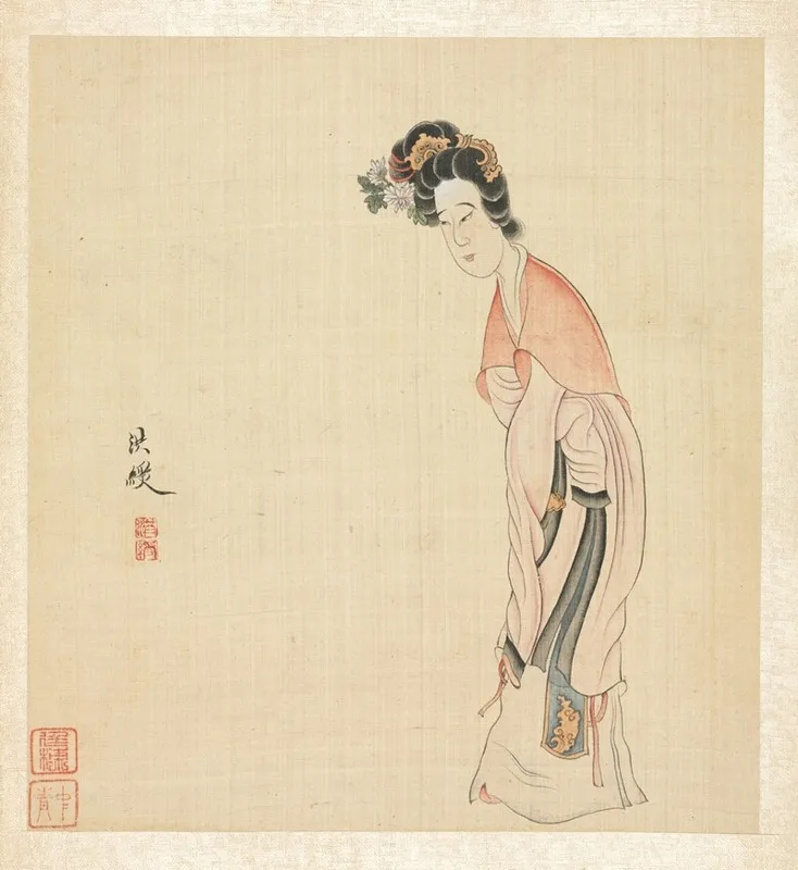 A Lady by Chen Hongshou - Canvas Print