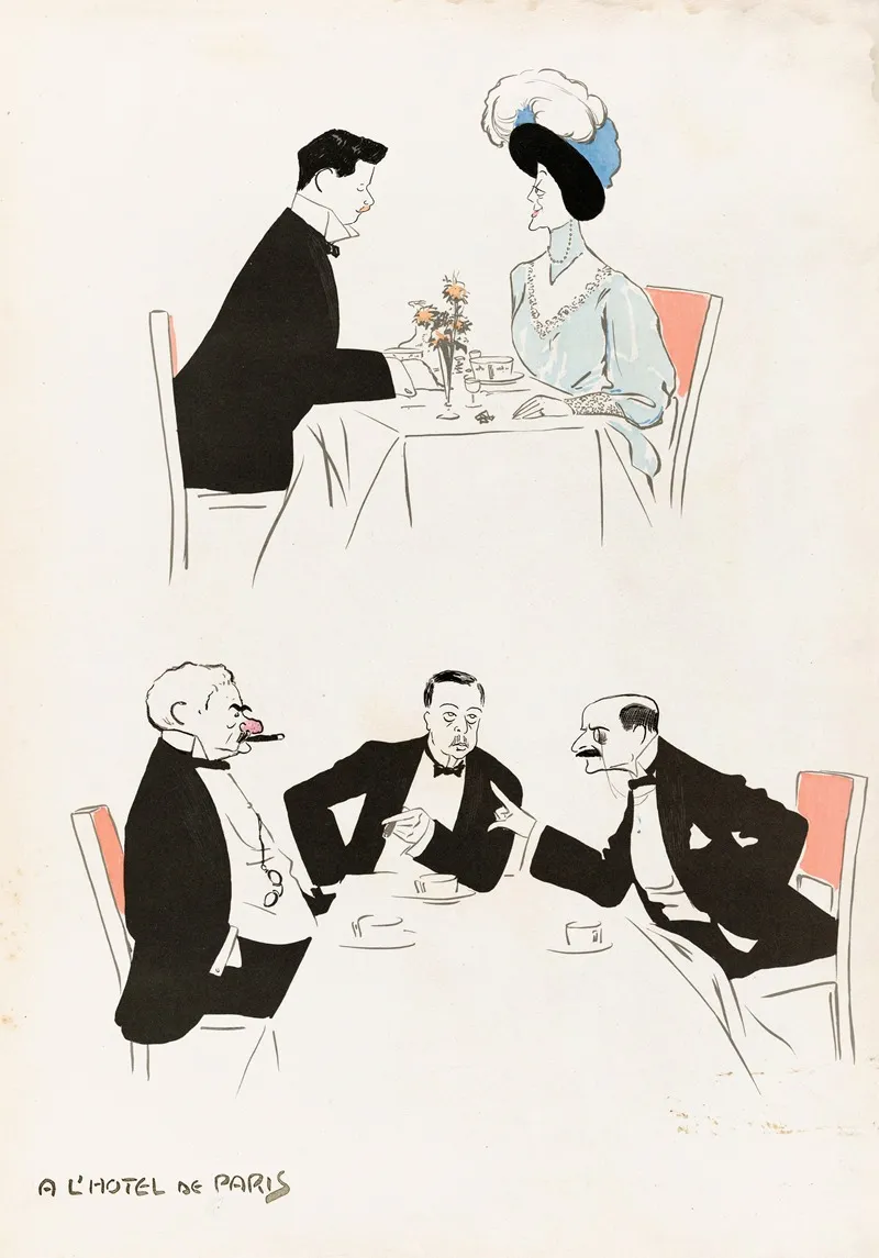A Lhotel De Paris Two Tables One With J P Morgan