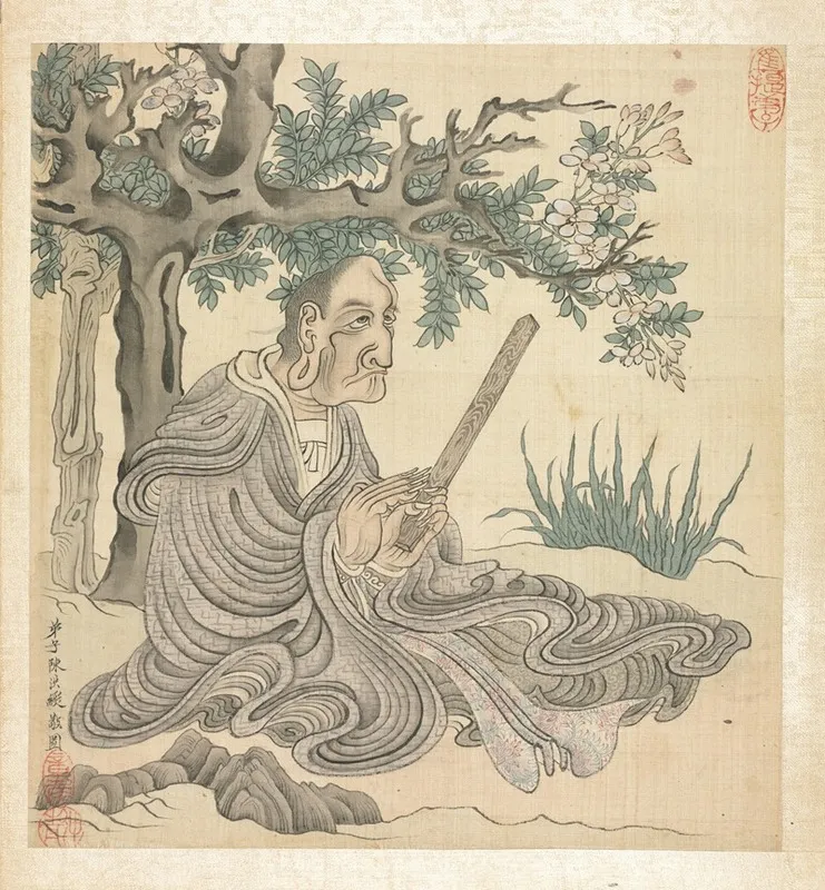 A Lohan After Kuan Hsiu by Chen Hongshou - Canvas Print