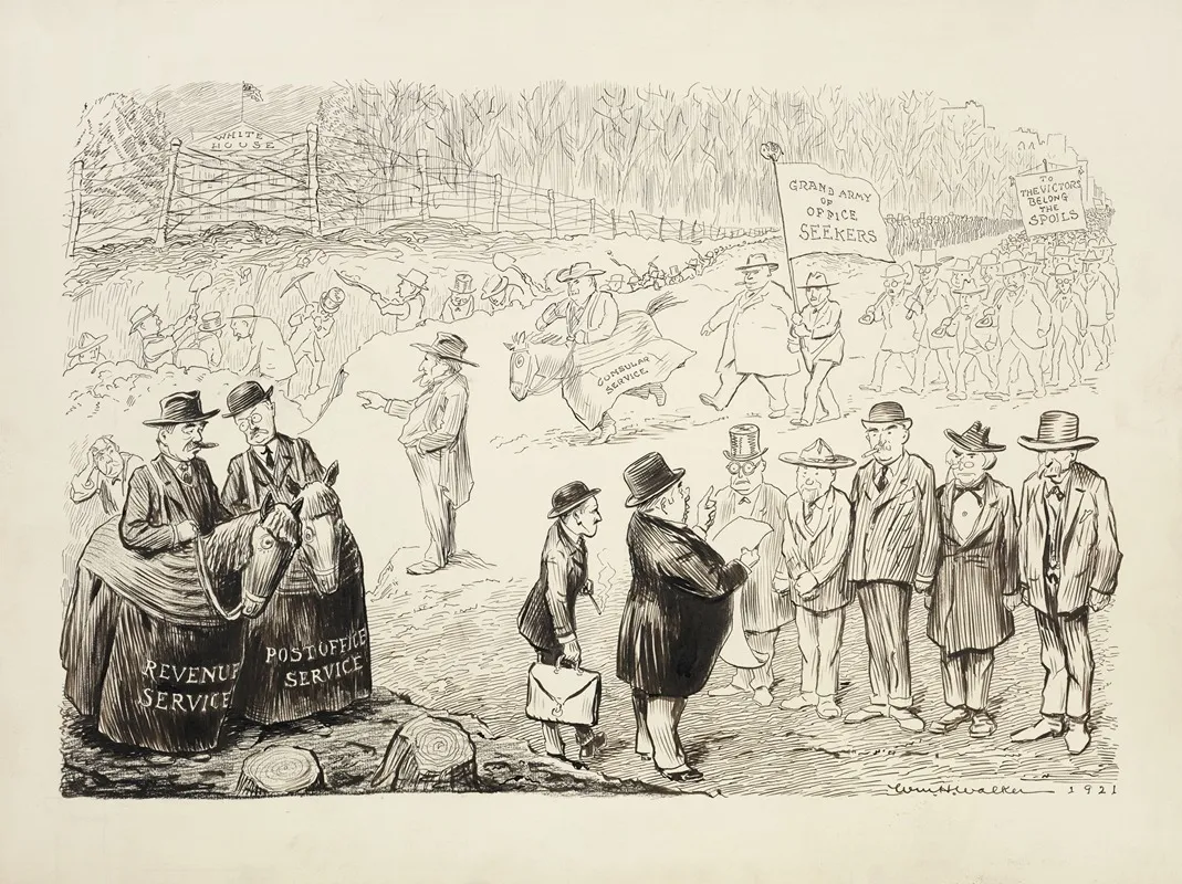 A Long Line Of Men March With Signs