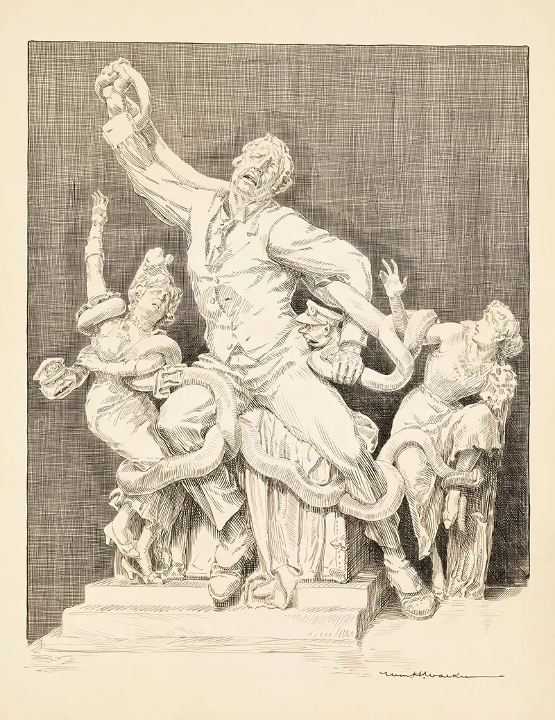 A Man And Two Women Are Attacked By Snakes With The Heads Of Men