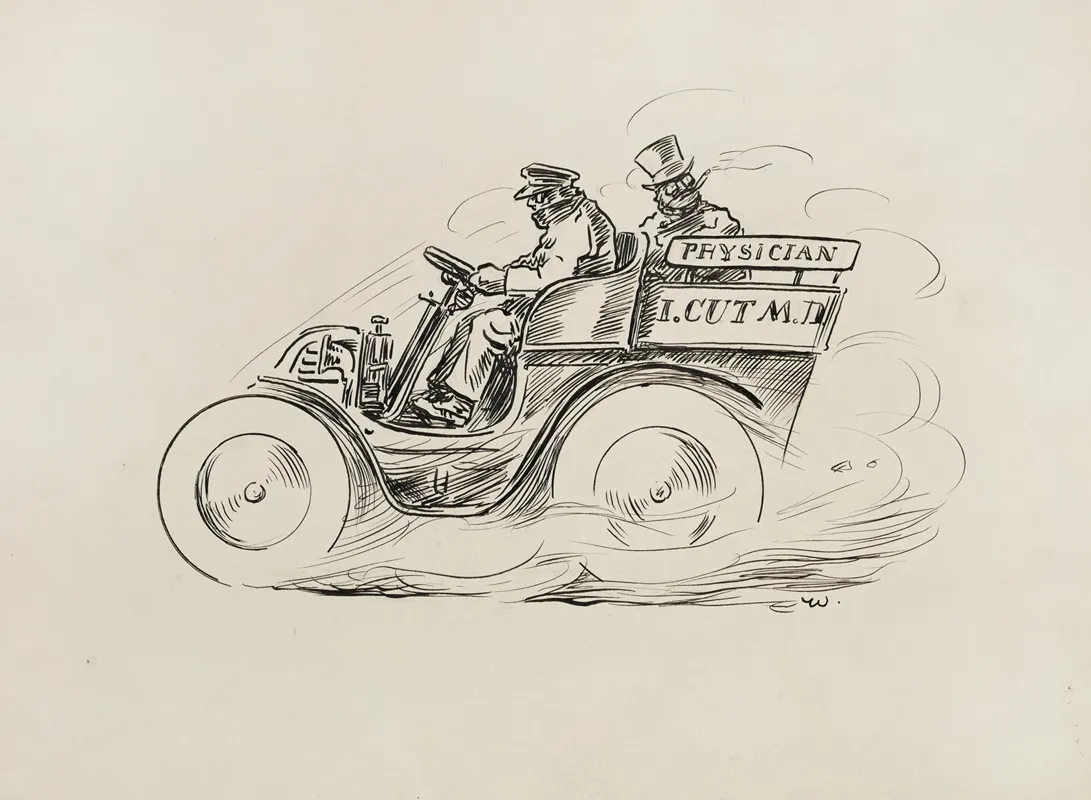 A Man Driving A Physician I Cut M D In A Car