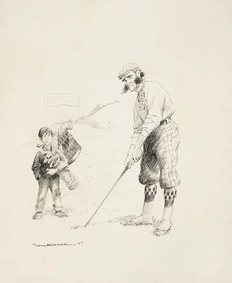 A Man Golfing Looking Worried