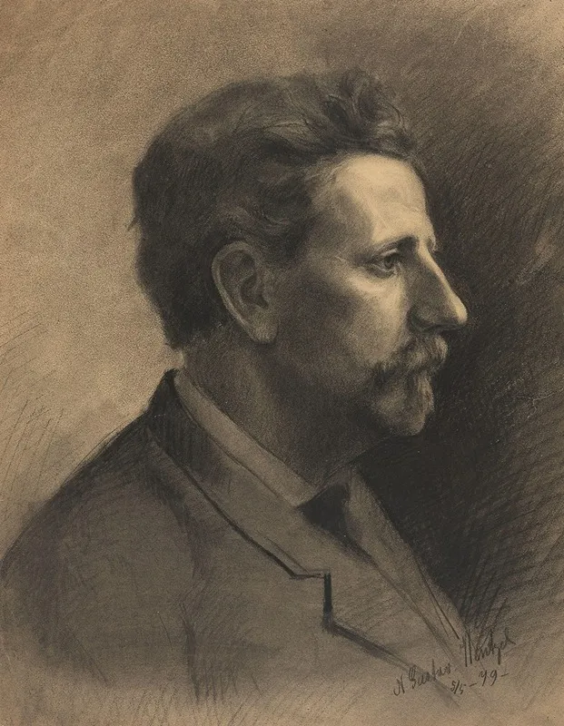 A Man In Profile by Gustav Wentzel - Canvas Print