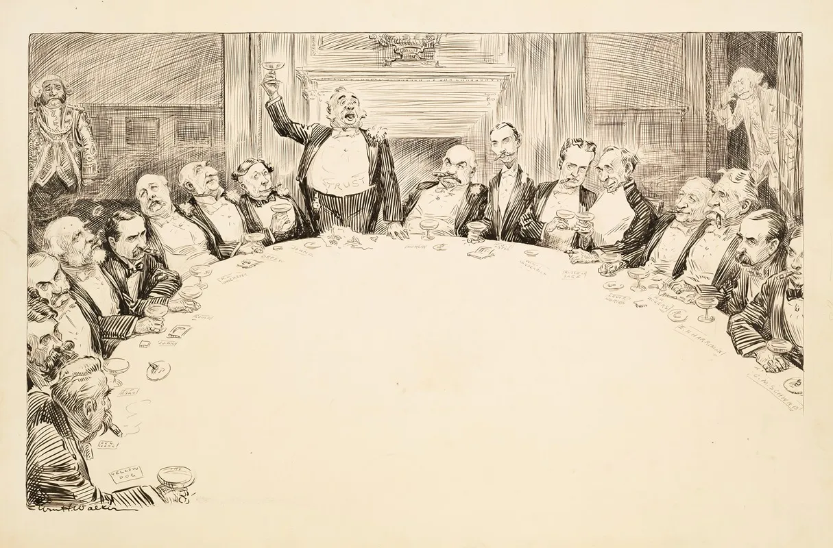 A Man Representing The Trusts Speaks At A Fancy Dinner For Numerous Wealthy Americans
