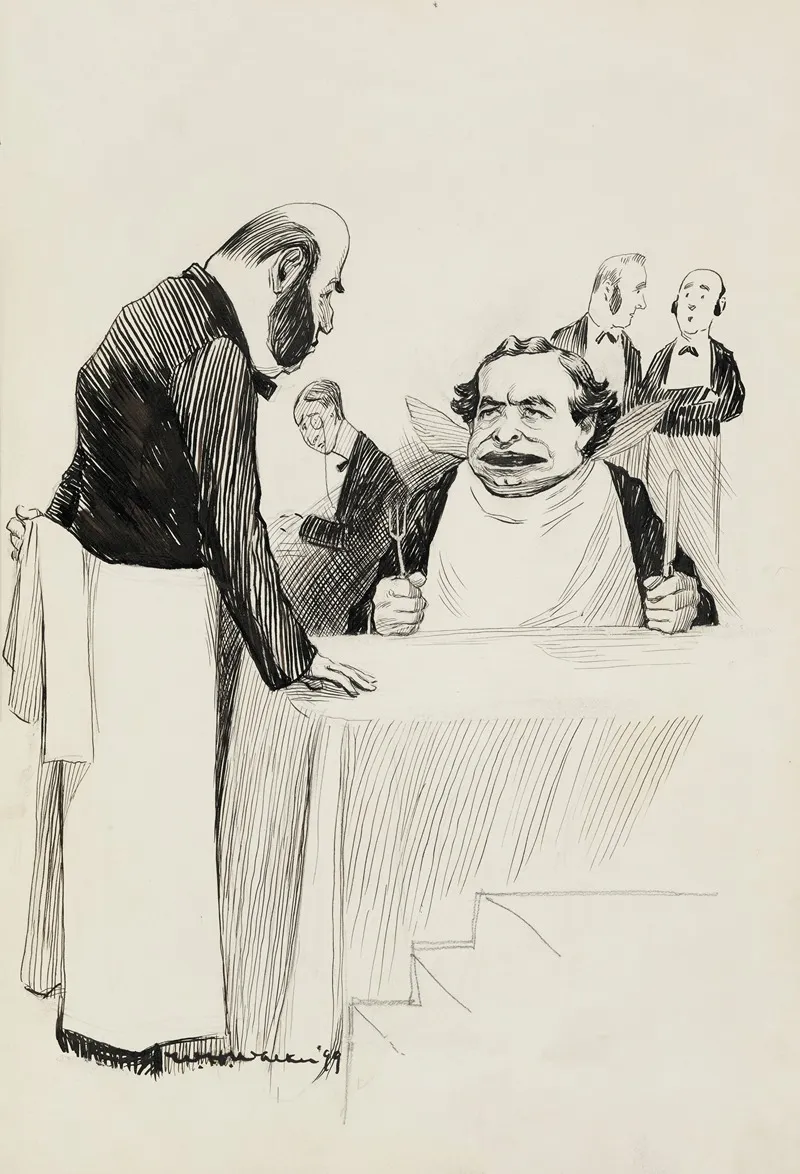 A Man Sits At A Table In A Fancy Restaurant
