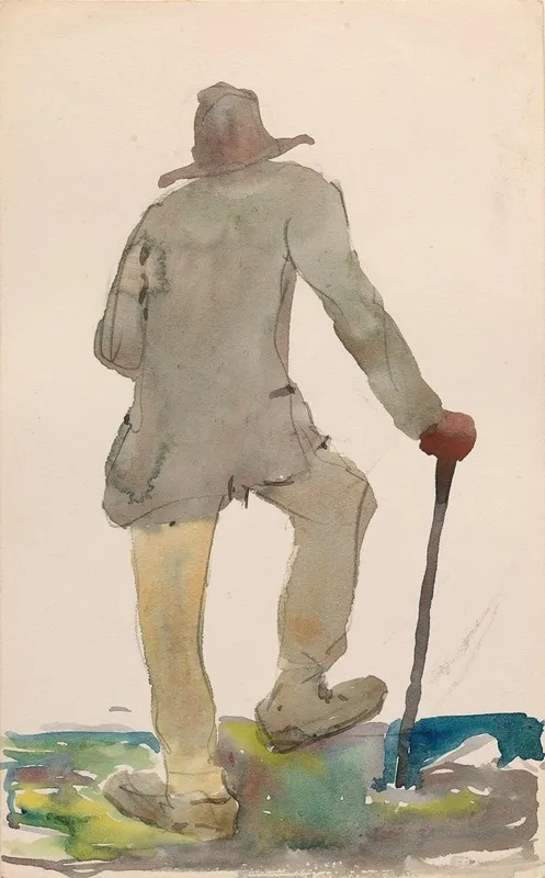 A Man With A Walking Stick