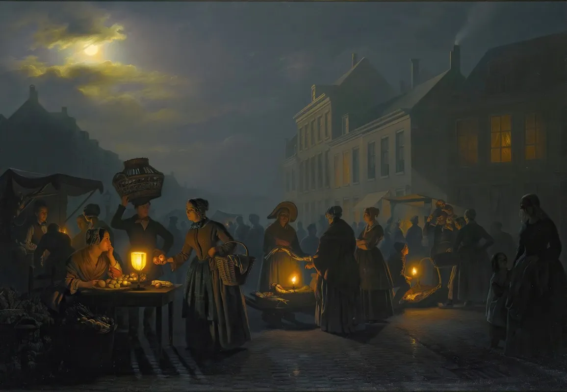A Market At Dusk