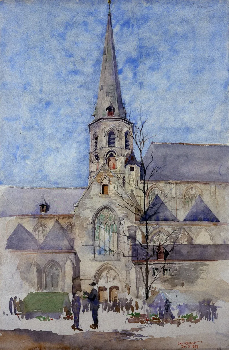 A Market Day Church Of St Jacques Ghent Belgium