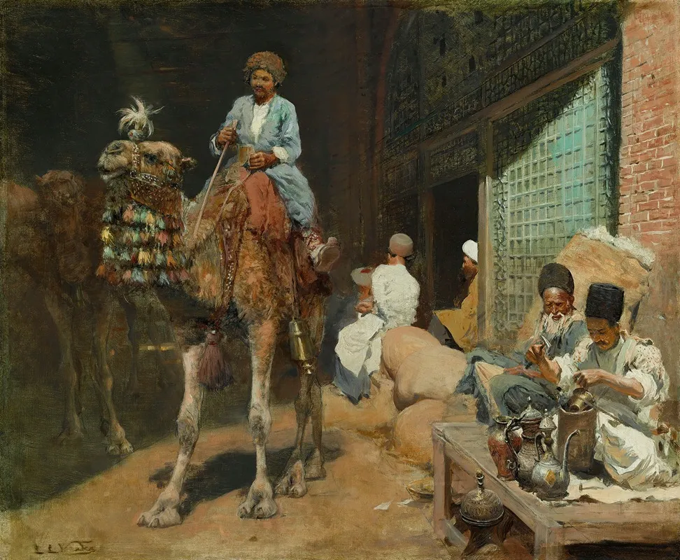 A Market In Ispahan by Edwin Lord Weeks - Canvas Print