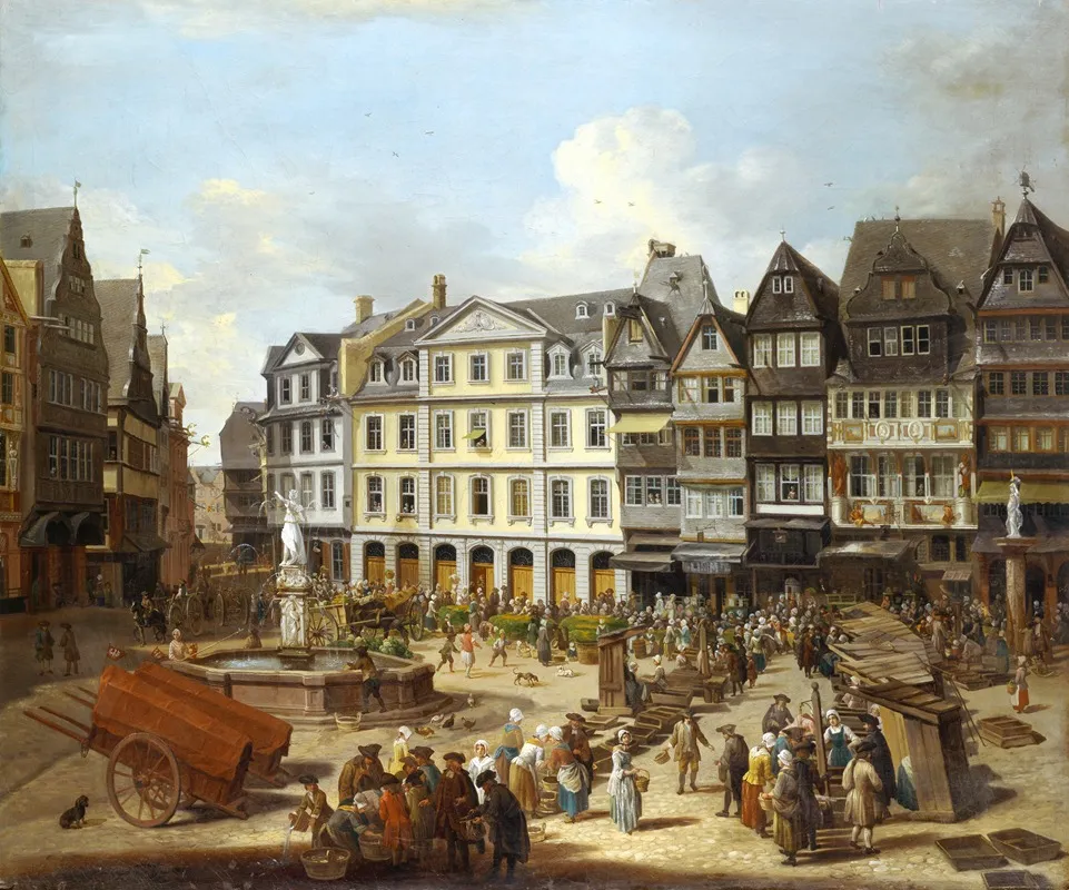 A Market On The Romerberg In Frankfurt