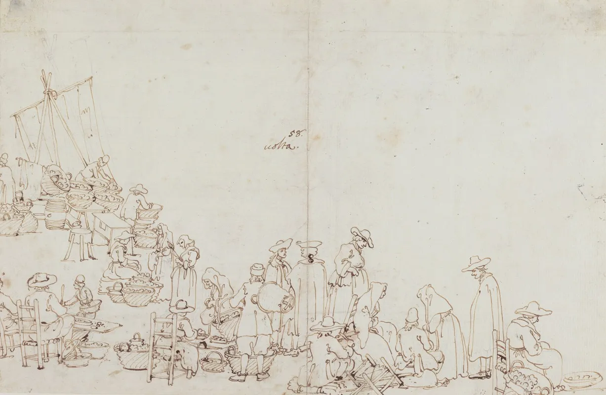 A Market Scene by Canaletto - Canvas Print