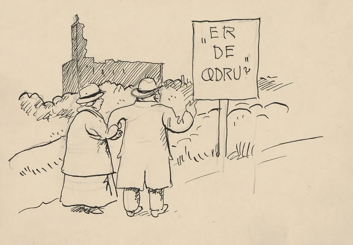 A Married Couple Out For A Walk Stops And Looks At The Sign