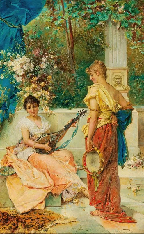 A Merry Tune by Hans Zatzka - Canvas Print