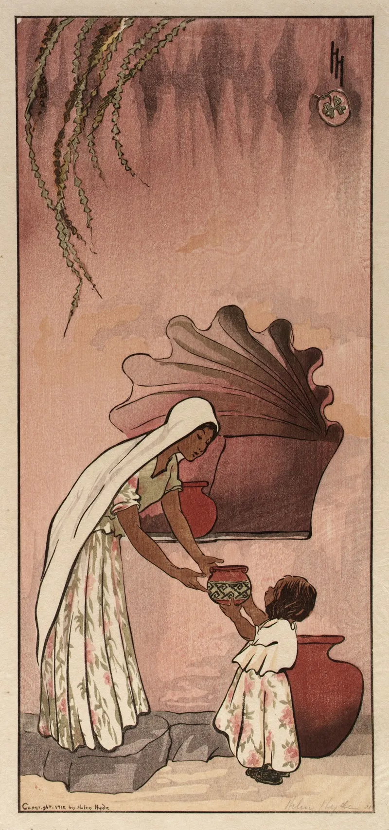 A Mexican Rebecca by Helen Hyde - Canvas Print