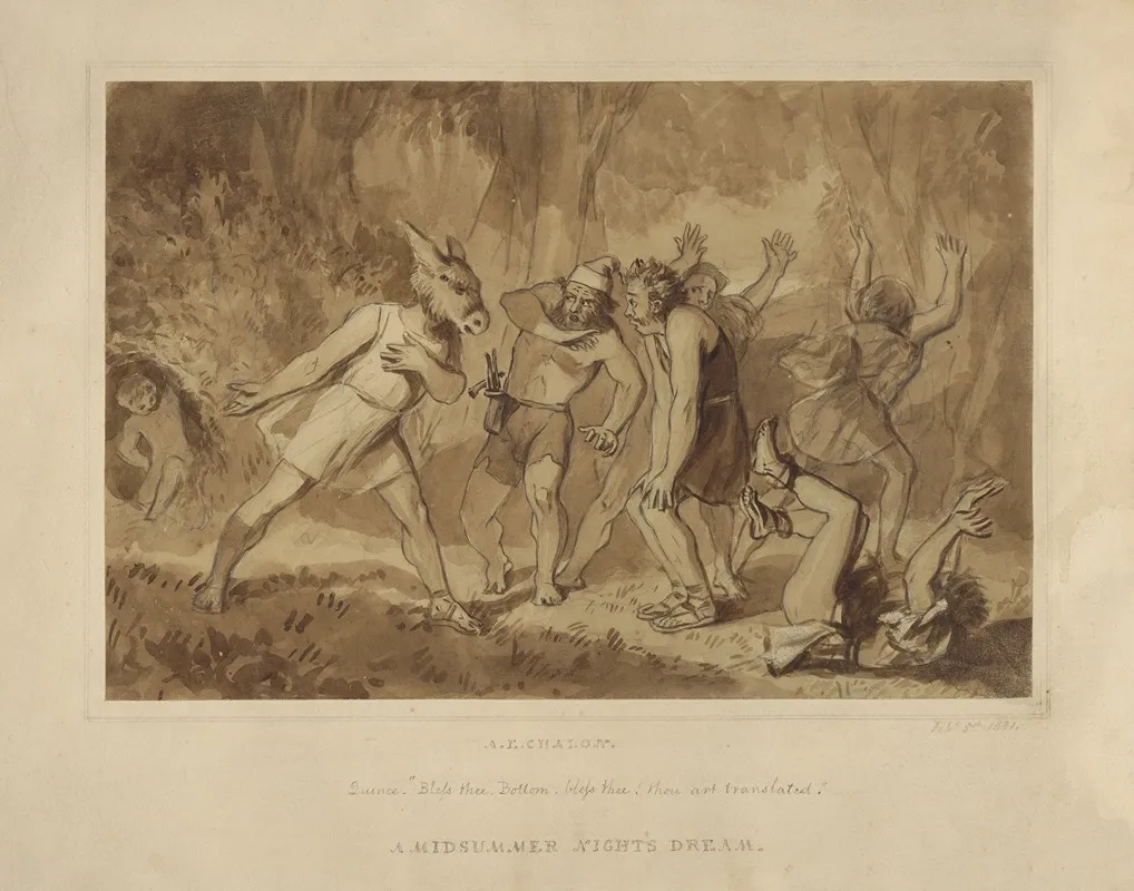 A Midsummer Nights Dream Quince Bless Thee Bottom by Alfred Edward Chalon - Canvas Print