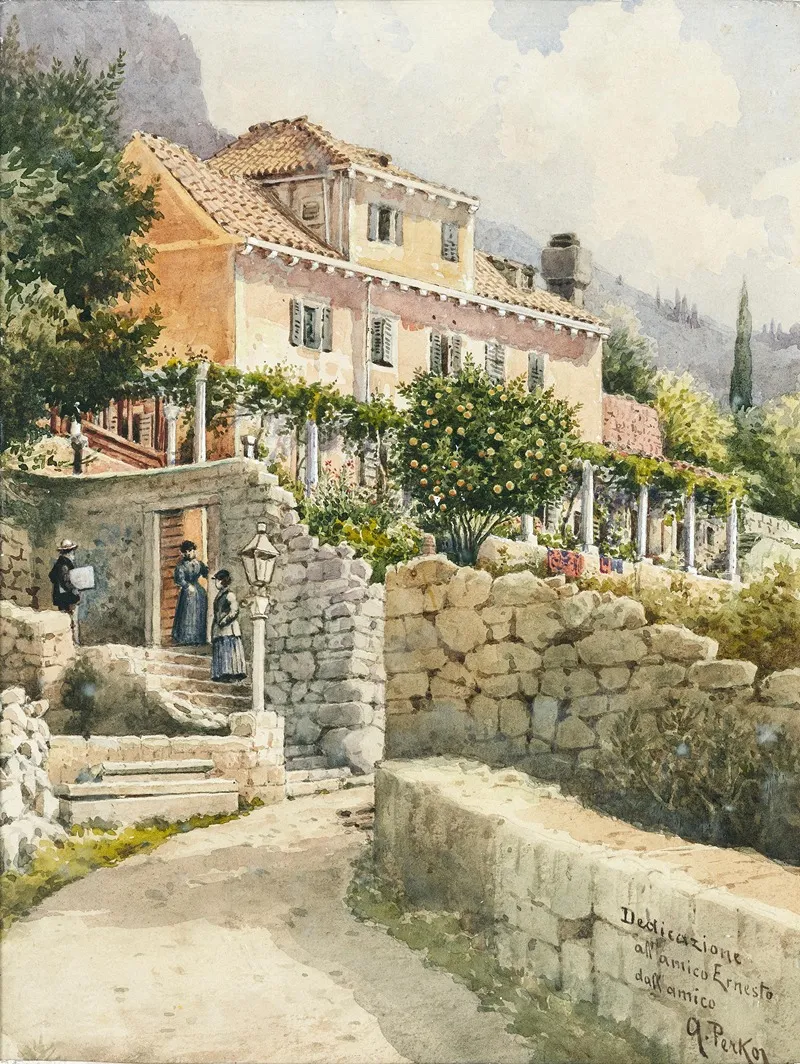 A Motif Of South Dalmatia by Anton Perko - Canvas Print