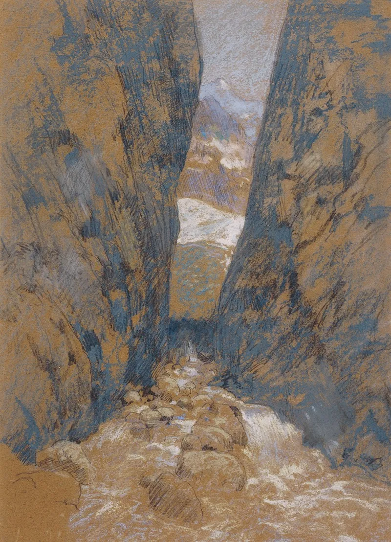 A Mountain Gorge by John Henry Twachtman - Canvas Print