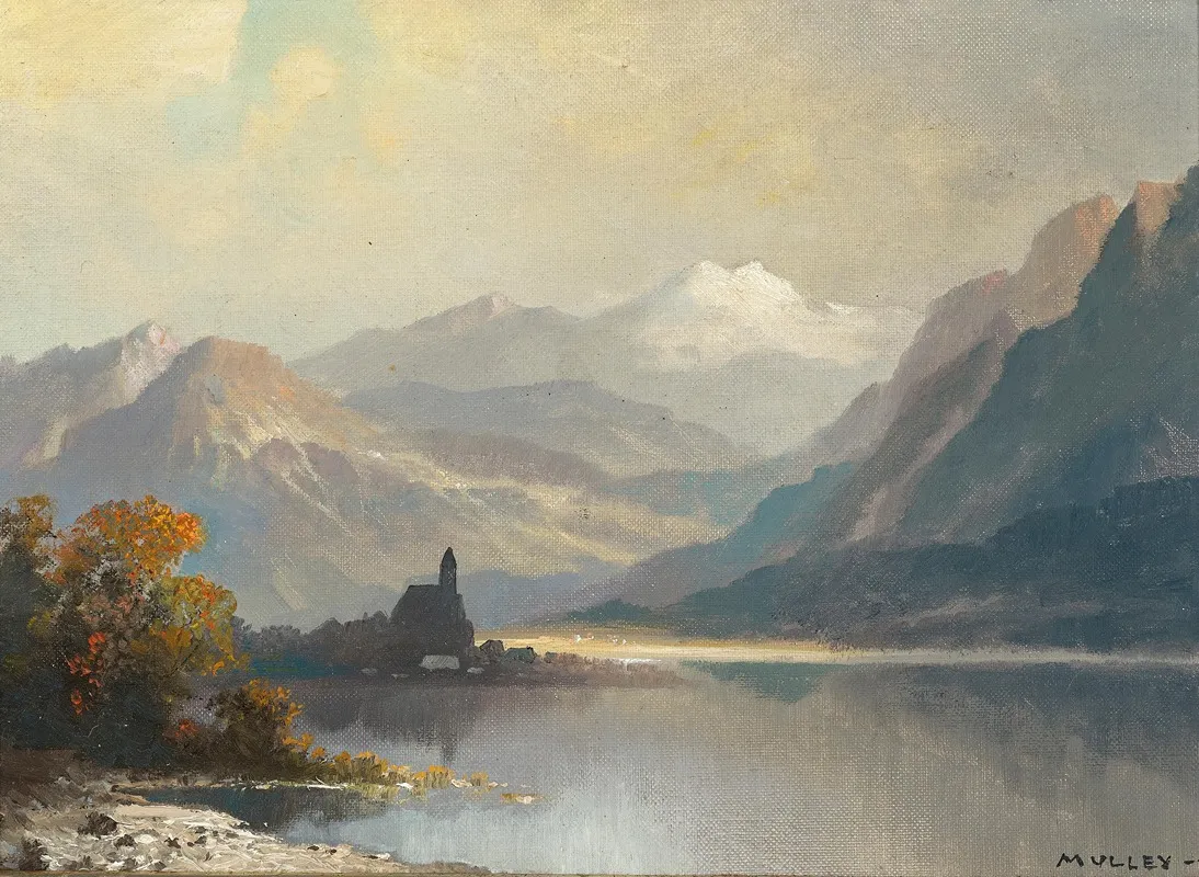 A Mountain Lake With A Chapel