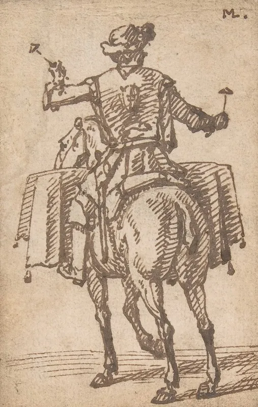 A Mounted Drummer From The Back by Marcellus Laroon the Elder - Canvas Print