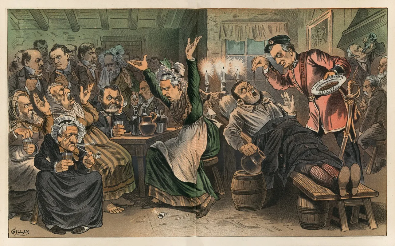 A New Way Of Waking The Democratic Shaughraun by Bernhard Gillam - Canvas Print