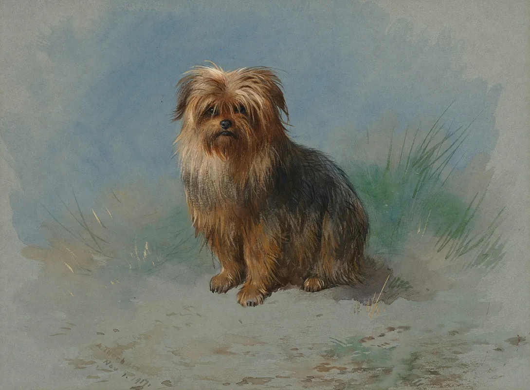 A Norfolk Terrier by Archibald Thorburn - Canvas Print