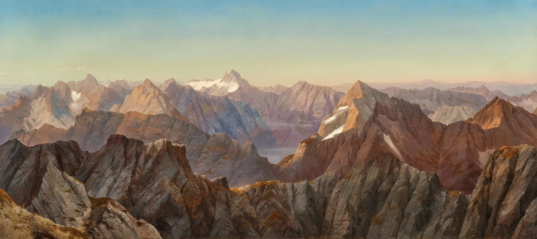 A Panorama From The Mangart In The Julian Alps 4 by Markus Pernhart - Canvas Print
