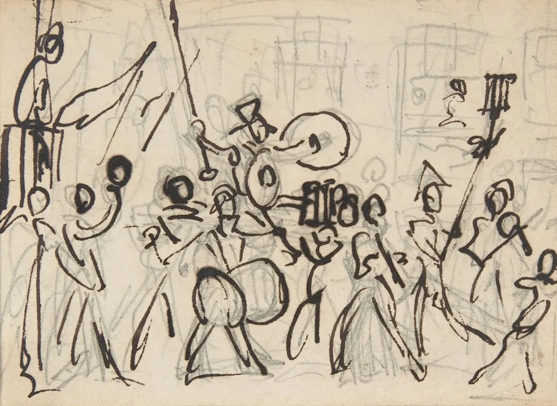 A Parade by George Cruikshank - Canvas Print