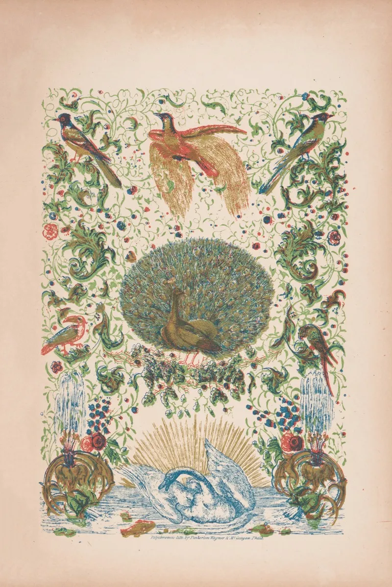 A Peacock And Other Birds Among Design Elements