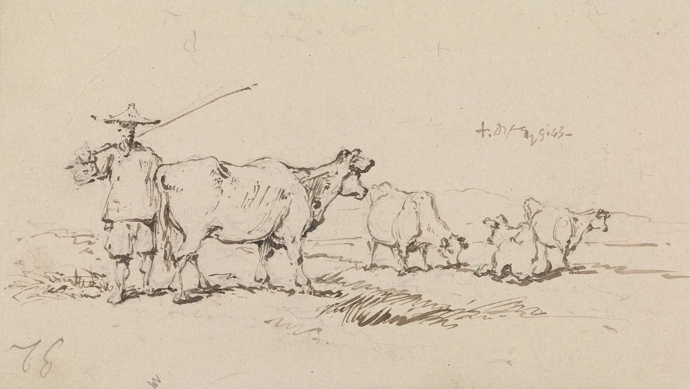 A Peasant With Cattle