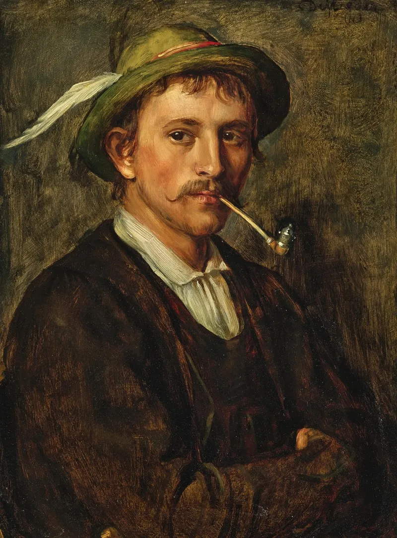 A Peasant Youth With Hat And Pipe