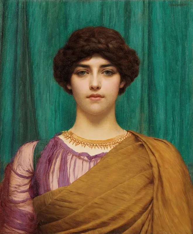 A Pompeian Lady 3 by John William Godward - Canvas Print