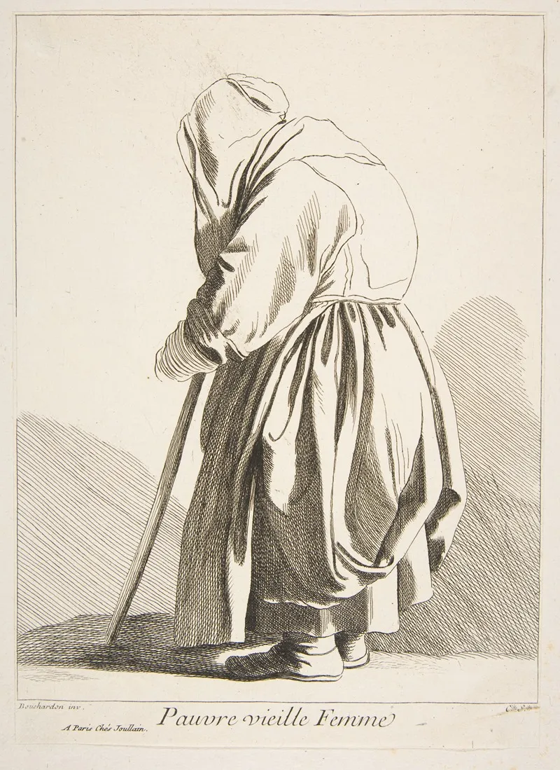 A Poor Old Woman by Edmé Bouchardon - Canvas Print