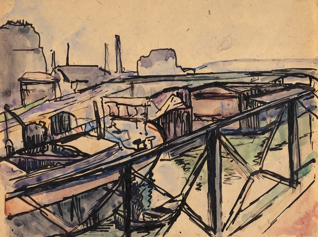 A Port by Astrid Holm - Canvas Print