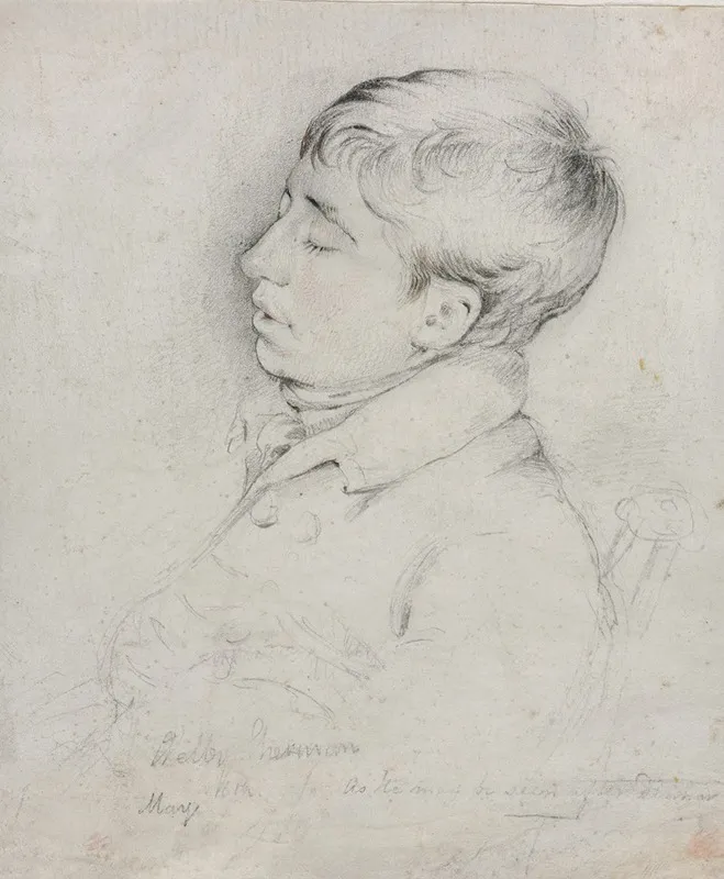 A Portrait Of Welby Sherman Asleep In A Chair by George Richmond - Canvas Print