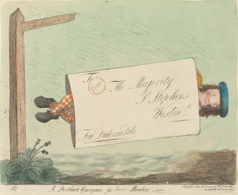 A Posthaste Conveyance For S Members by James Sayers - Canvas Print