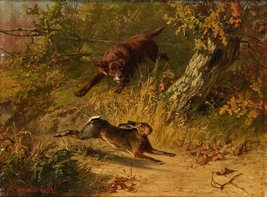 A Rabbit Hunt 2 by Conradijn Cunaeus - Canvas Print