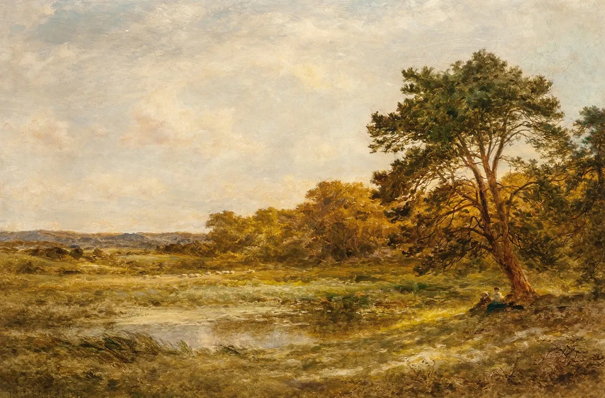 A Reedy Pool by Benjamin Williams Leader - Canvas Print