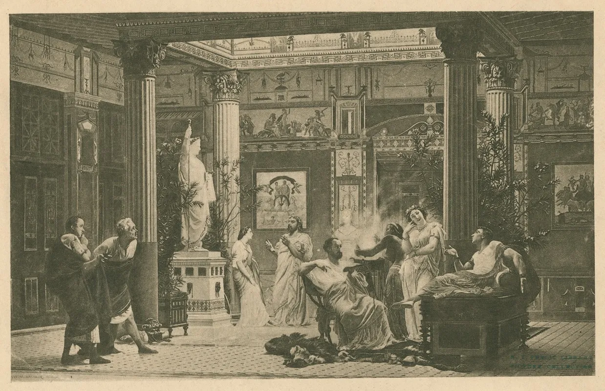 A Rehearsal Of The Flute Player In The House Of Prince Napoleon by Gustave Boulanger - Canvas Print