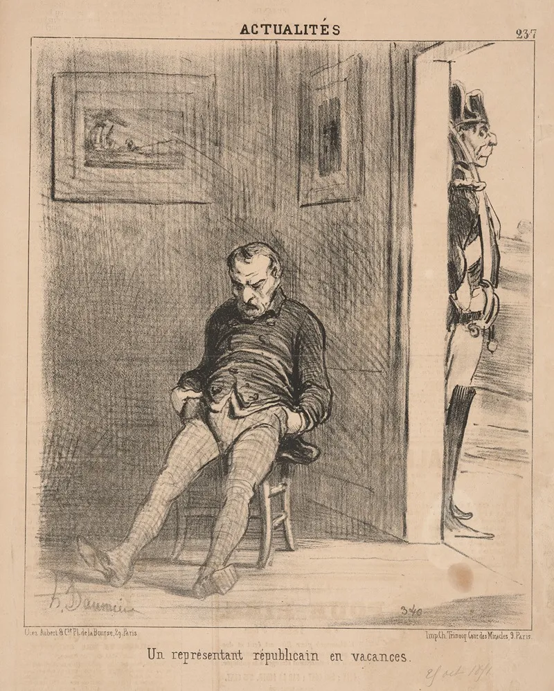 A Republican Congressman On Vacation by Honoré Daumier - Canvas Print