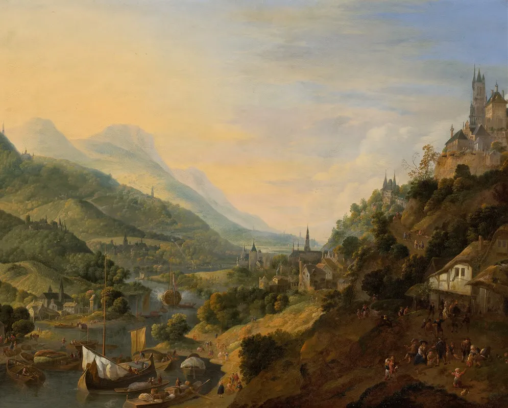 A Rheinish Landscape by Jan Griffier - Canvas Print