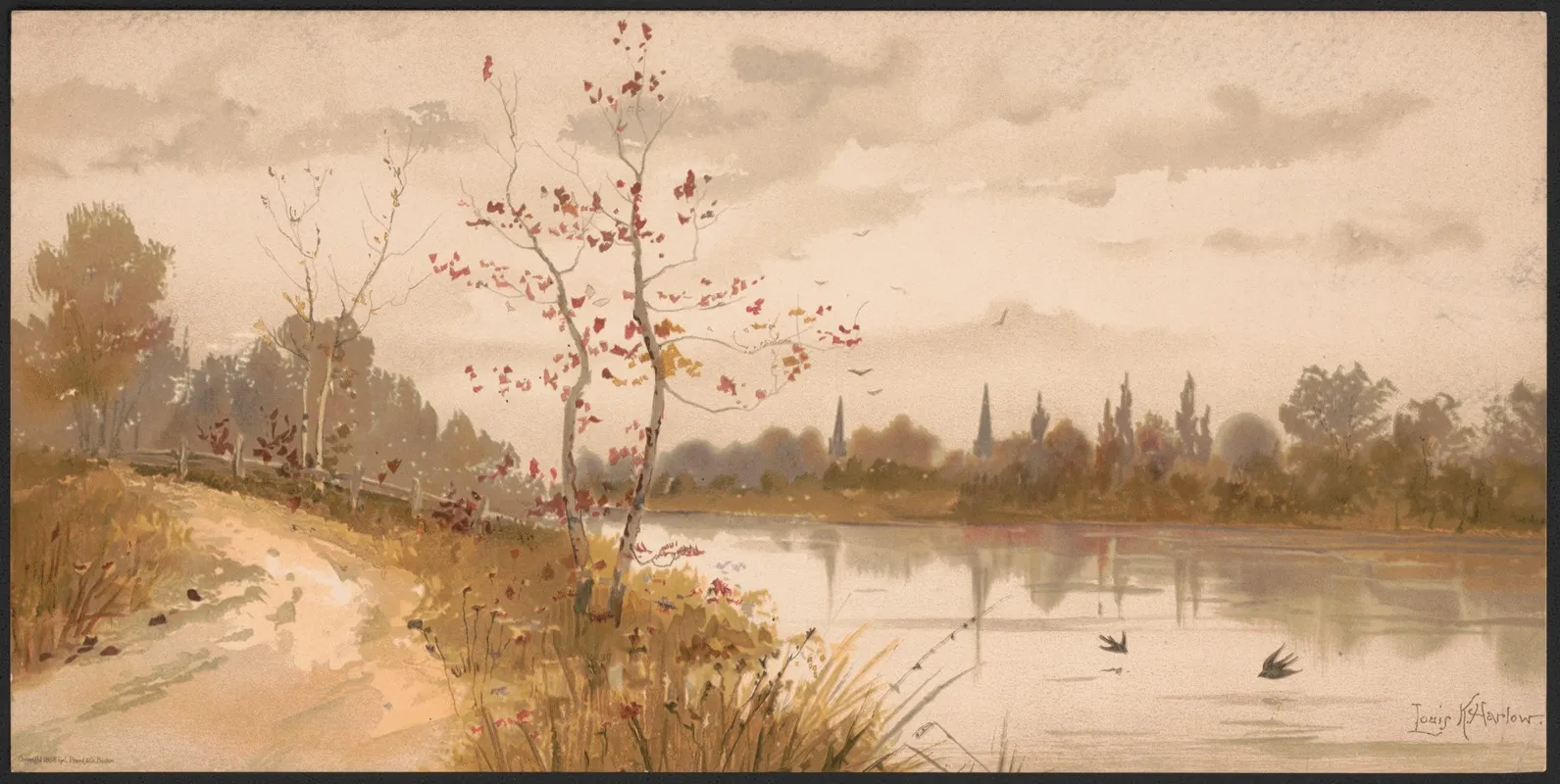 A River Path by Louis Kinney Harlow - Canvas Print