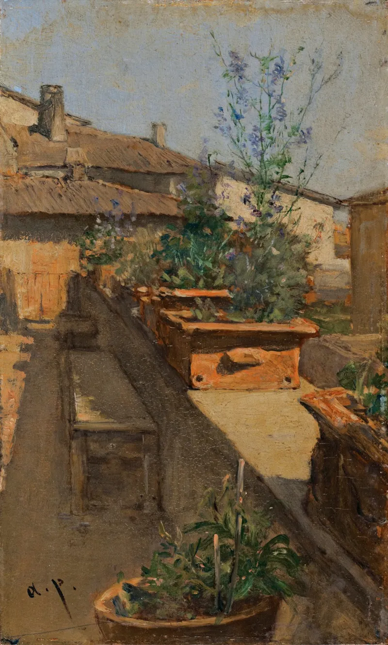 A Roof Garden by August von Pettenkofen - Canvas Print