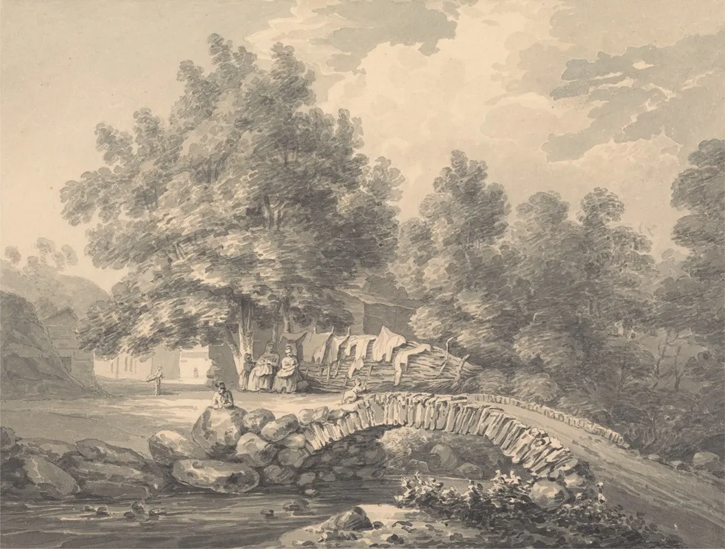 A Rustic Scene by Thomas Hearne - Canvas Print