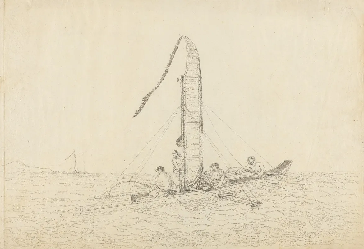 A Sailing Canoe Of Otaheite