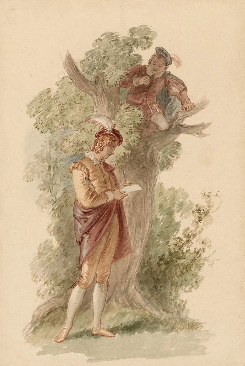 A Scene From Loves Labours Lost Act Iv Sc 3 by John Massey Wright - Canvas Print