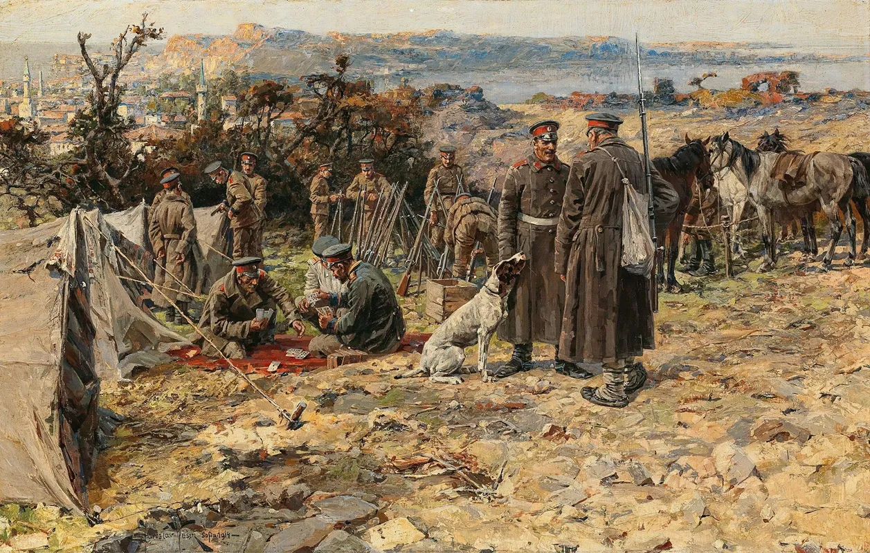 A Scene From The Balkan War by Jaroslav Věšín - Canvas Print