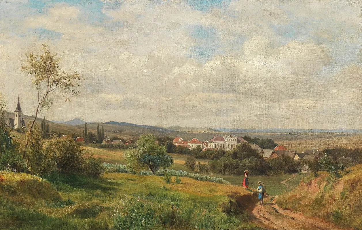 A Scene In Tulbing With Tulbing Castle Formerly Monchshof Seitenstetten Abbey